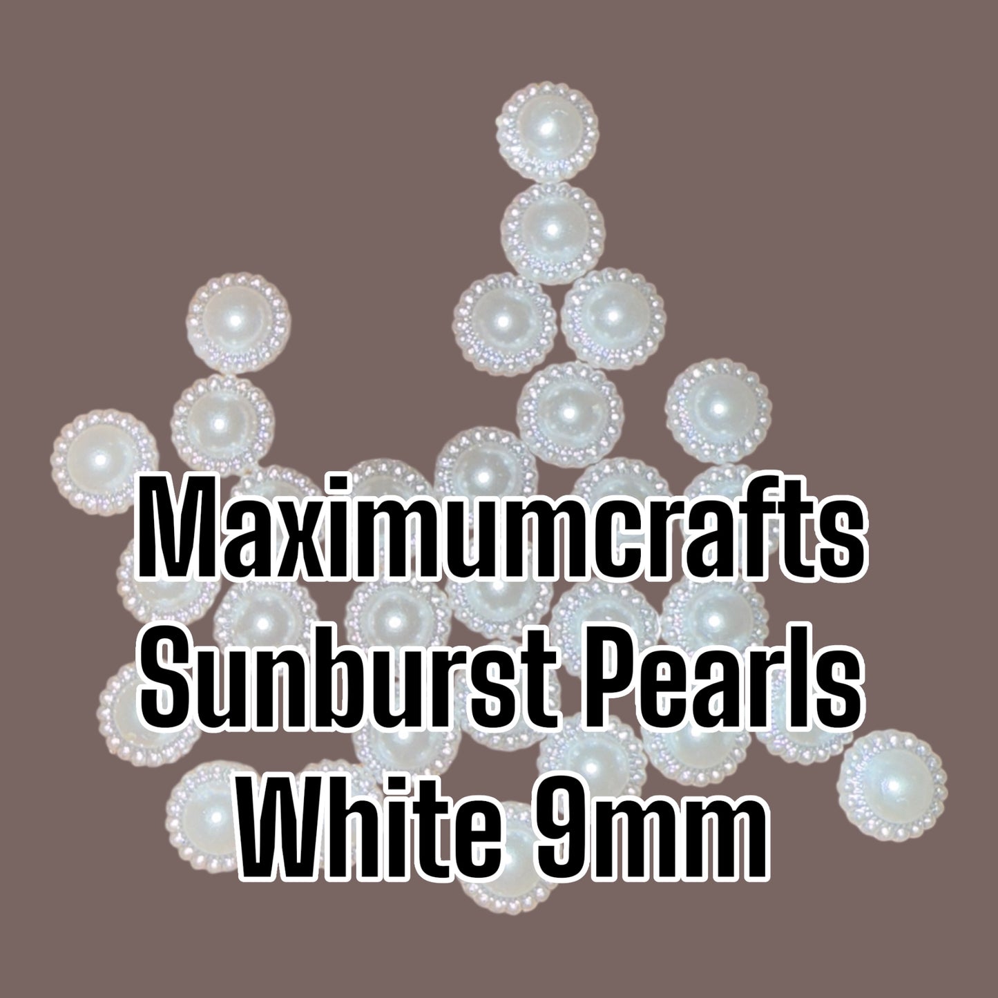 Maximumcrafts Sunburst Pearls - White 9mm