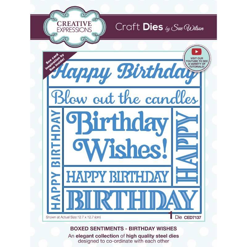 Creative Expressions Sue Wilson Boxed Sentiments Birthday Wishes