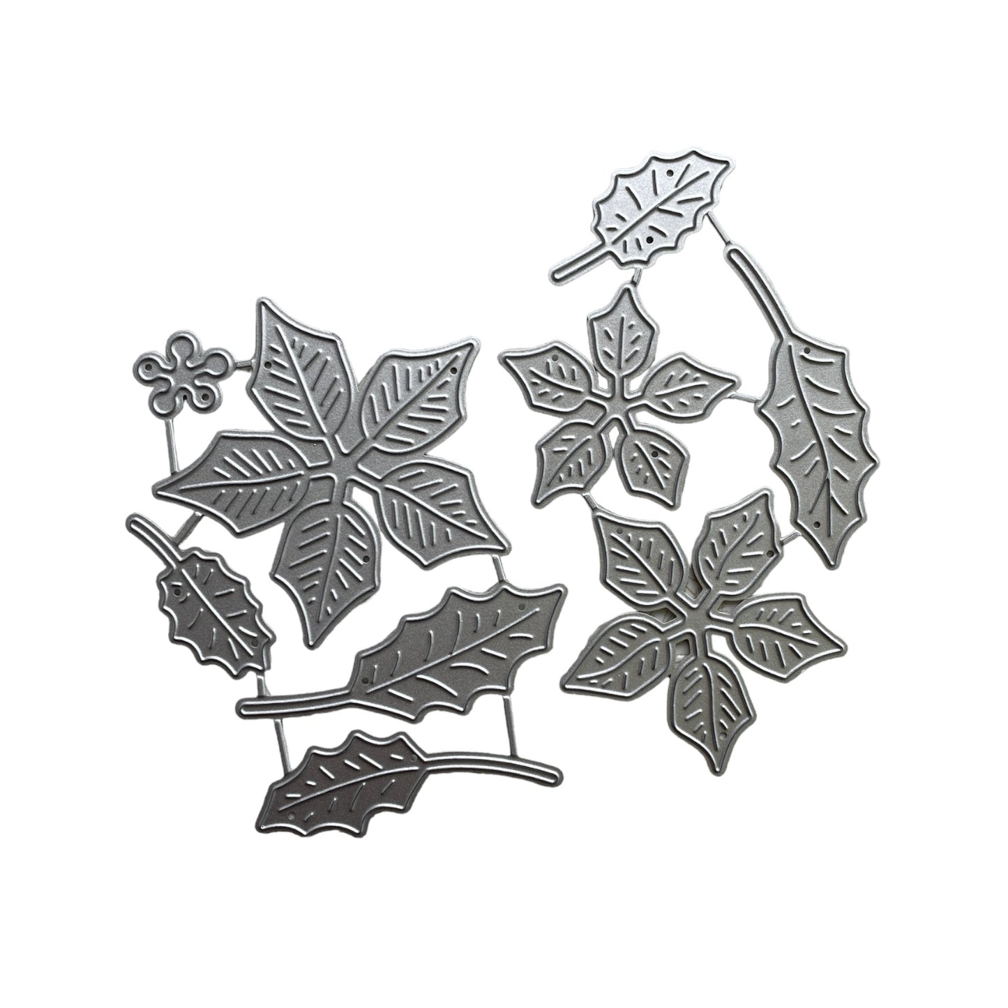 Poinsettia and holly die set