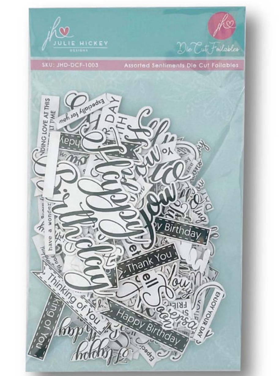 JHD-DCF-1003 Assorted Sentiments Die Cut Foilables