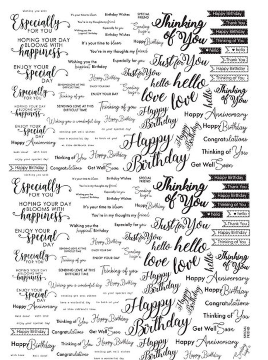 JHD-DCF-1003 Assorted Sentiments Die Cut Foilables