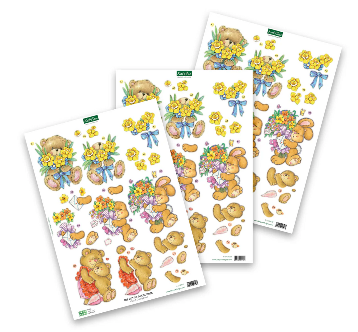 Die Cut Decoupage – Cute & Cuddly Bears (pack of 3)
