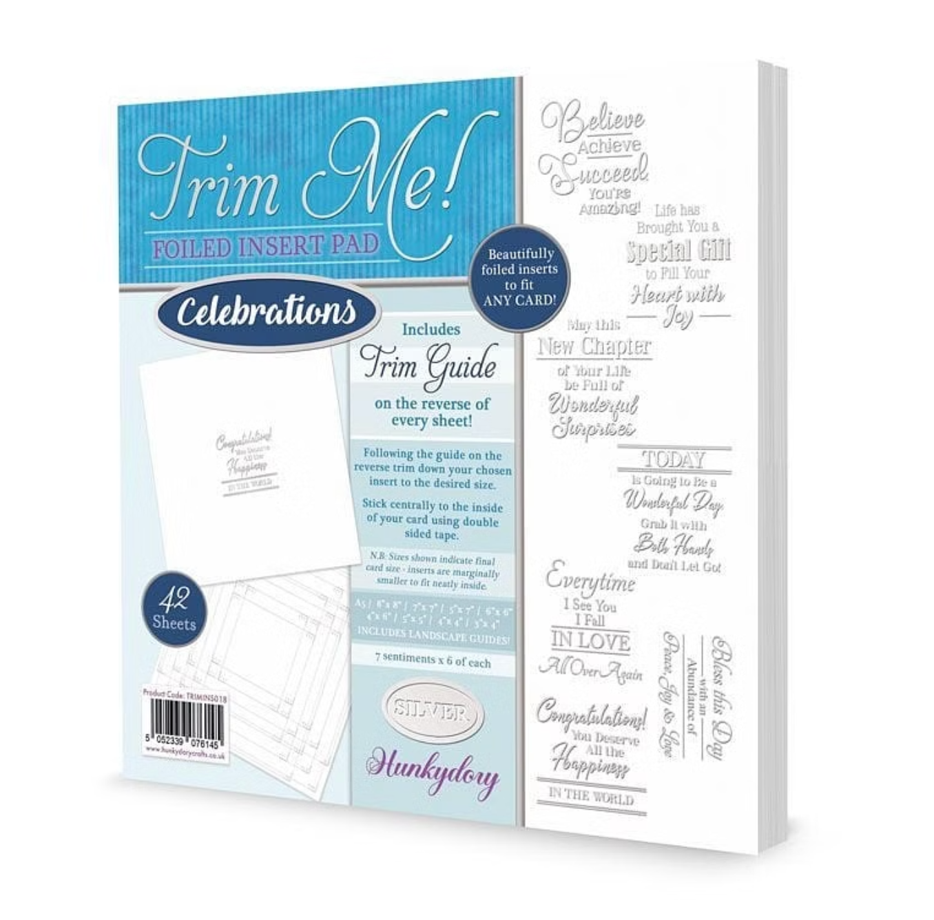 Trim Me! Foiled Insert Pad - Celebrations Silver