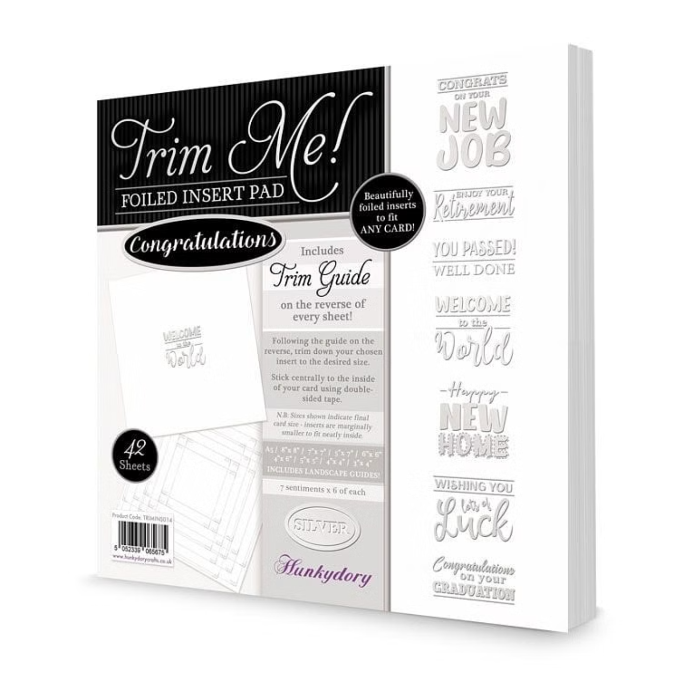 Trim Me! Foiled Insert Pad - Congratulations Silver