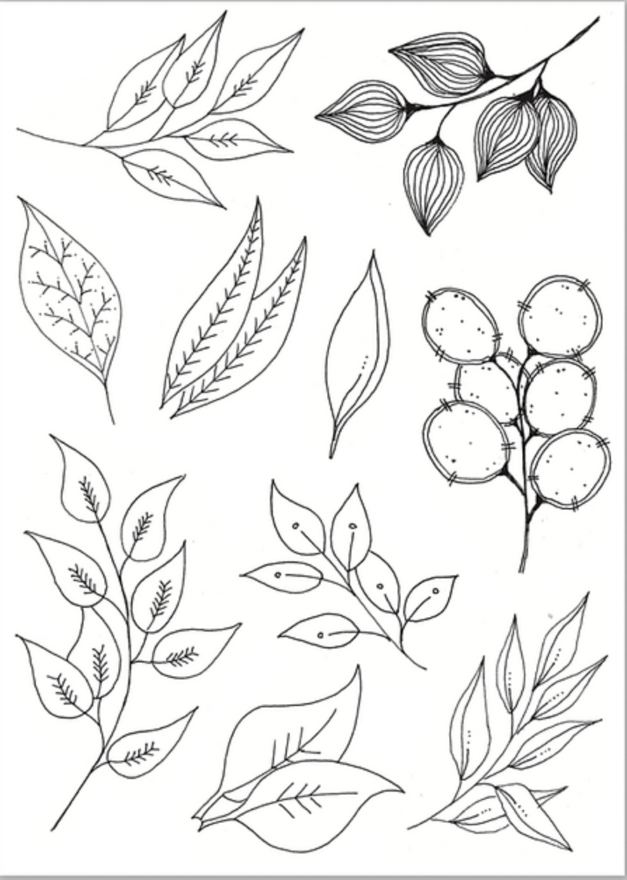 JH1084 Medley of Leaves 5 Stamp Set