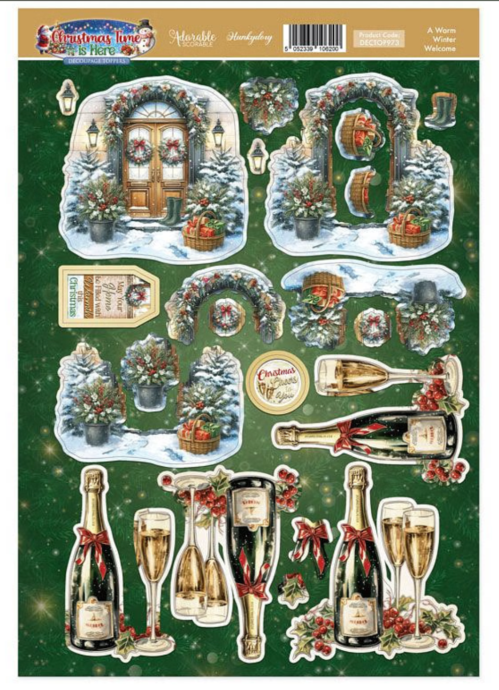 A Warm Winter Welcome Decoupage Topper Sheet