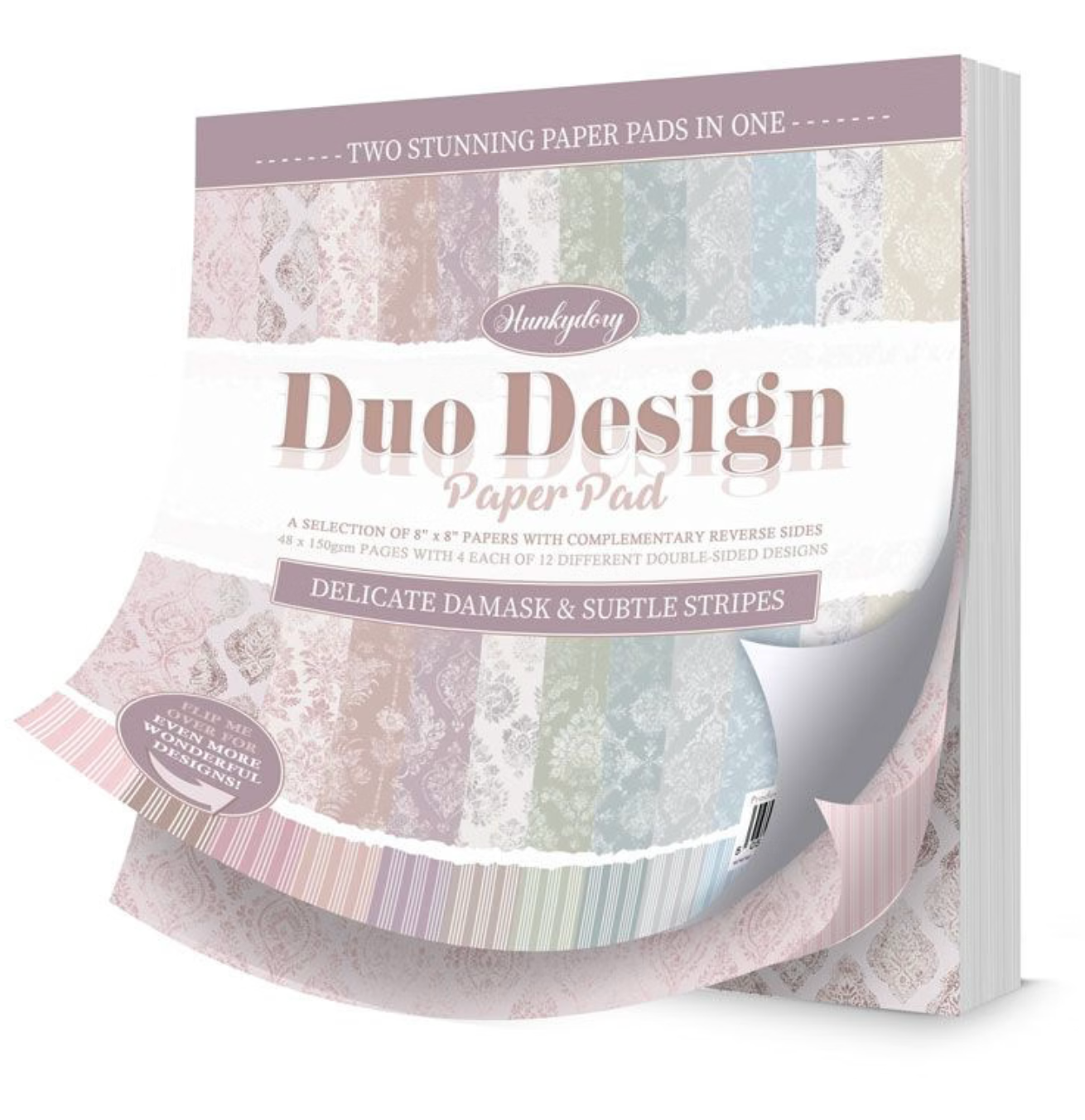 Duo Design Paper Pads - Delicate Damask & Subtle Stripes