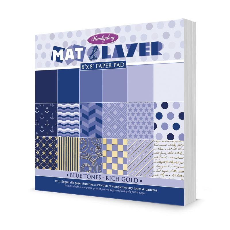 Mat & Layer Paper Pads - Blue Tones - Rich Gold