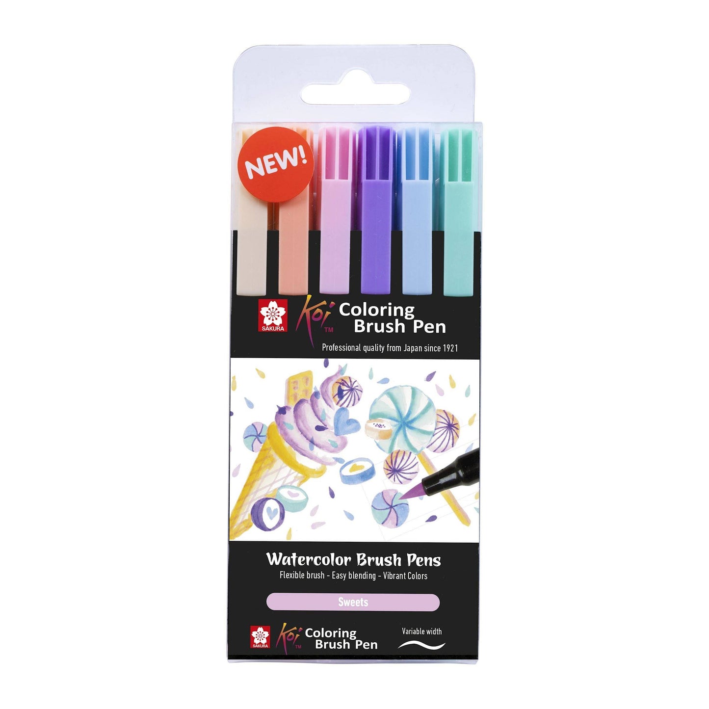 Sakura Koi Colouring Brush Pen Set of 6 Sweets
