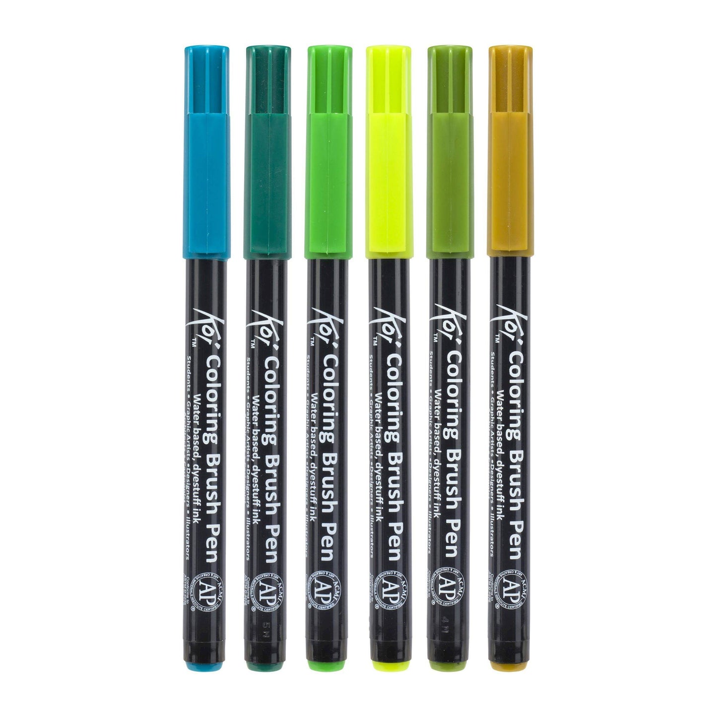 Sakura Koi Colouring Brush Pen Set of 6 Botanic