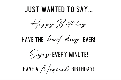 Julie Hickey Designs Birthday Sentiments A7 stamp set