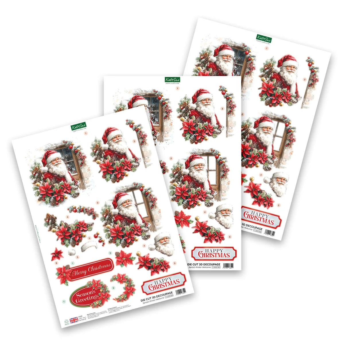 Die cut decoupage - santa's Winter welcome