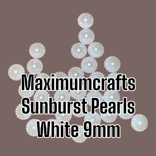 Maximumcrafts Sunburst Pearls - White 9mm