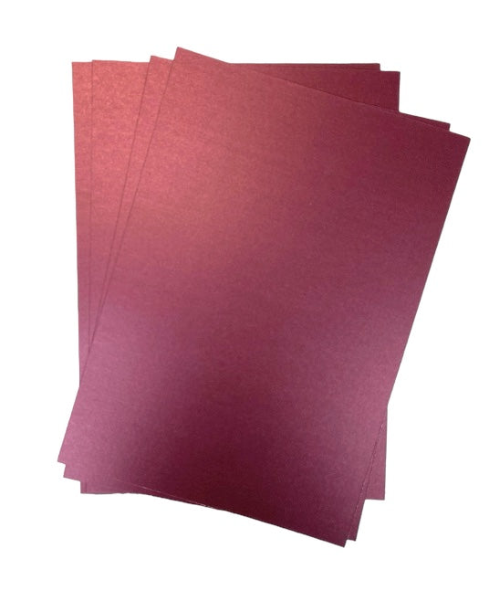 A4 Single Sided Pearl card - 300gsm - 10 Sheets BURGUNDY