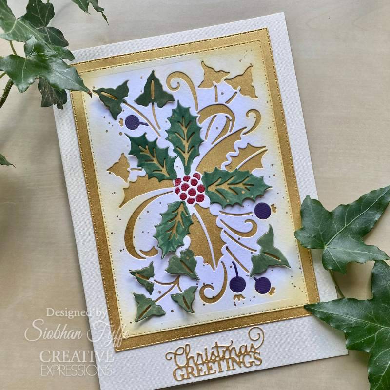 Paper Cuts Cut & Lift Collection Holly Berries + matching stencil