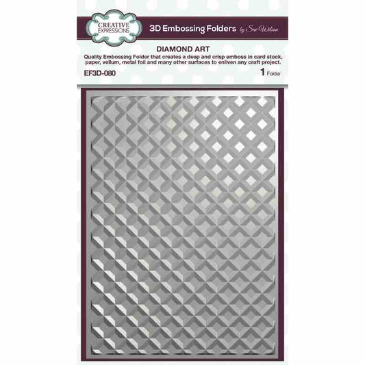 Creative Expressions Diamond Art 5 in x 7 in 3D Embossing Folder