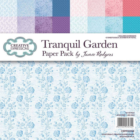 Creative Expressions Jamie Rodgers Tranquil Garden 8 in x 8 in Paper Pack