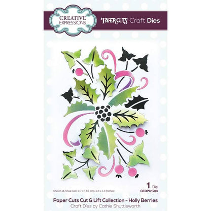 Paper Cuts Cut & Lift Collection Holly Berries + matching stencil
