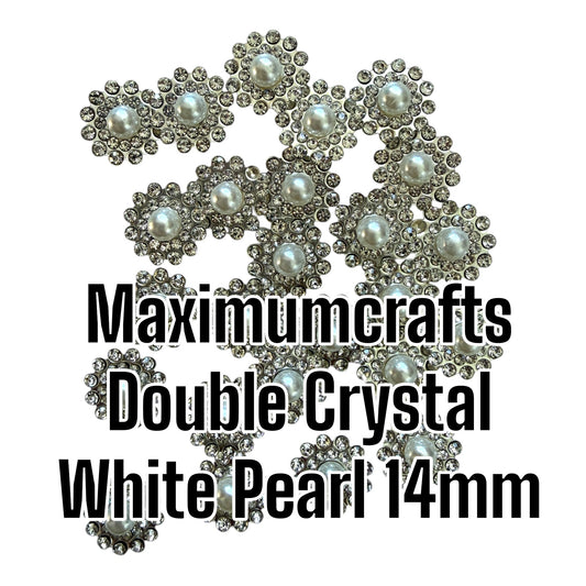 Maximumcrafts Double Crystal White Pearl 14mm