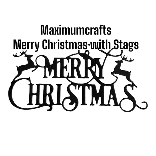 Maximumcrafts Merry Christmas with Stags