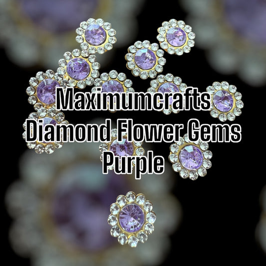 Maximumcrafts Diamond Flower Gems - PURPLE