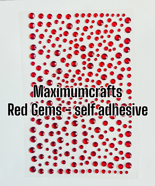 Maximumcrafts Red gems sheet - Self adhesive
