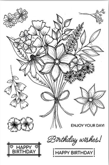 JH1079 Julie's Hand Picked Bouquet A6 Stamp Set