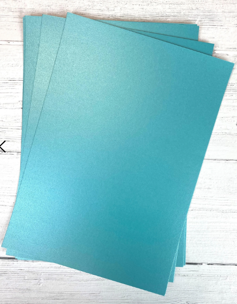 A4 Single Sided Pearl card - 300gsm - 10 Sheets TURQUOISE