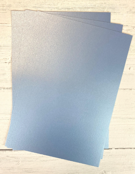 A4 Single Sided Pearl card - 300gsm - 10 Sheets SKY BLUE