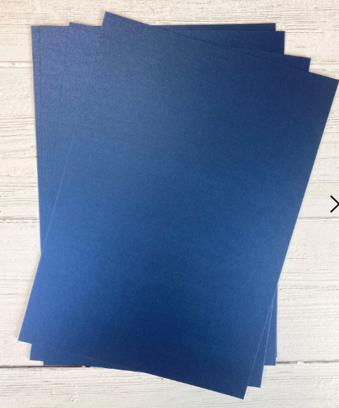 A4 Single Sided Pearl card - 300gsm - 10 Sheets NAVY BLUE