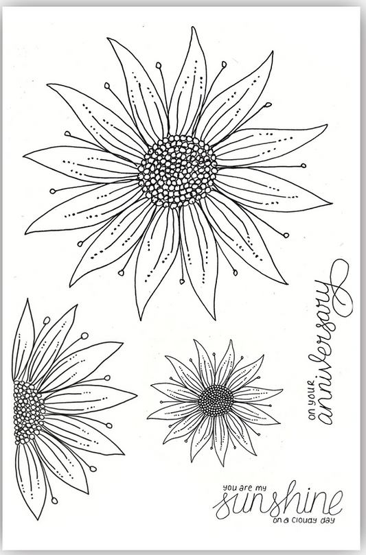 DS-MG-1024 Mary's Sunflowers & Sunshine A6 Stamp Set