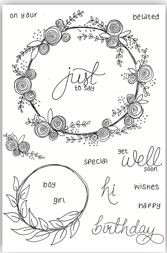 DS-MG-1021 Mary's Floral Garlands A6 Stamp Set