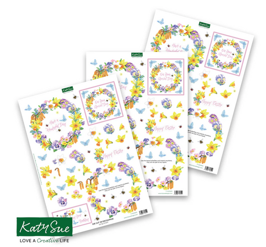 Die Cut Decoupage – Spring Wreath (pack of 3)