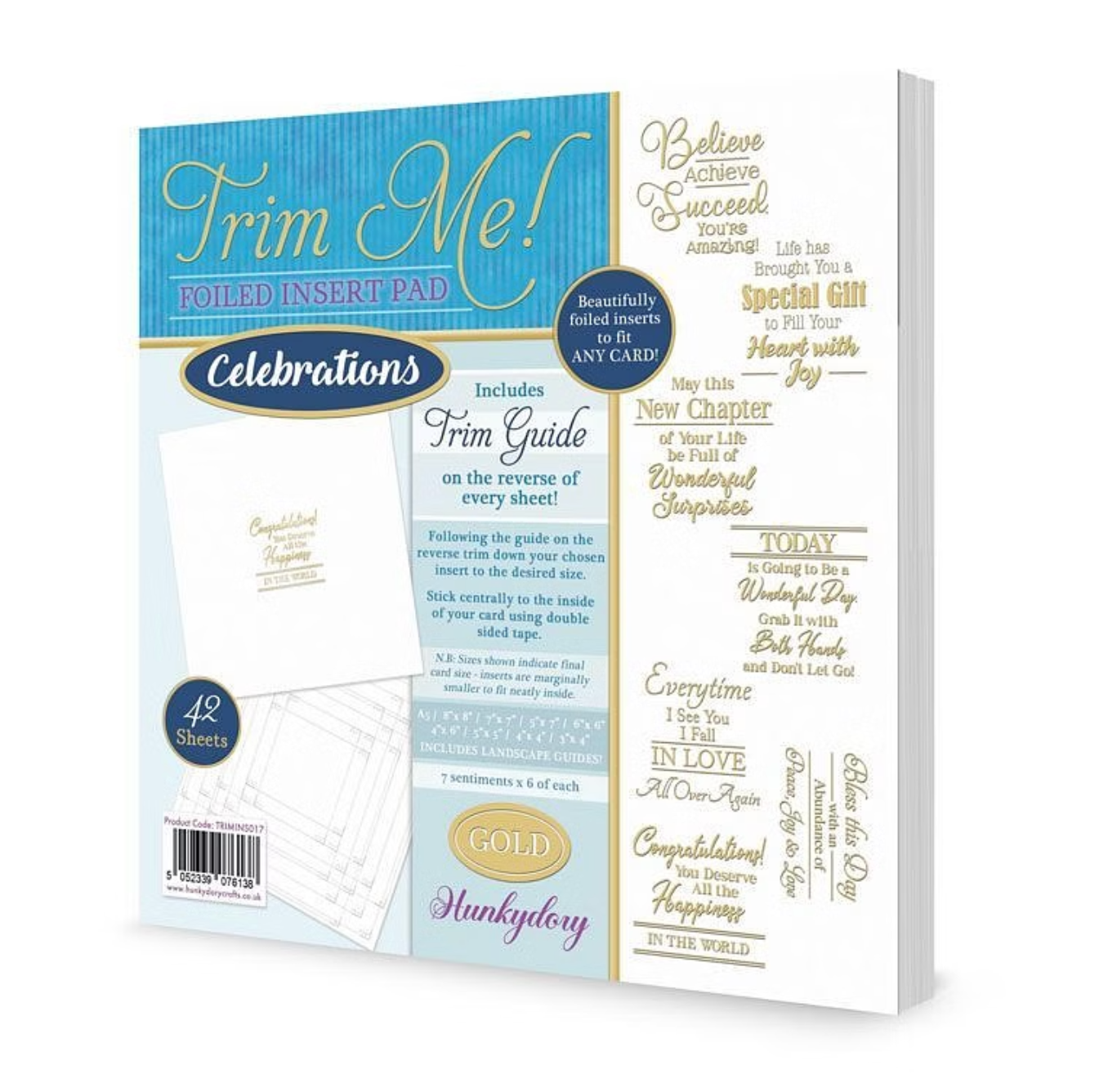 Trim Me! Foiled Insert Pad - Celebrations Gold