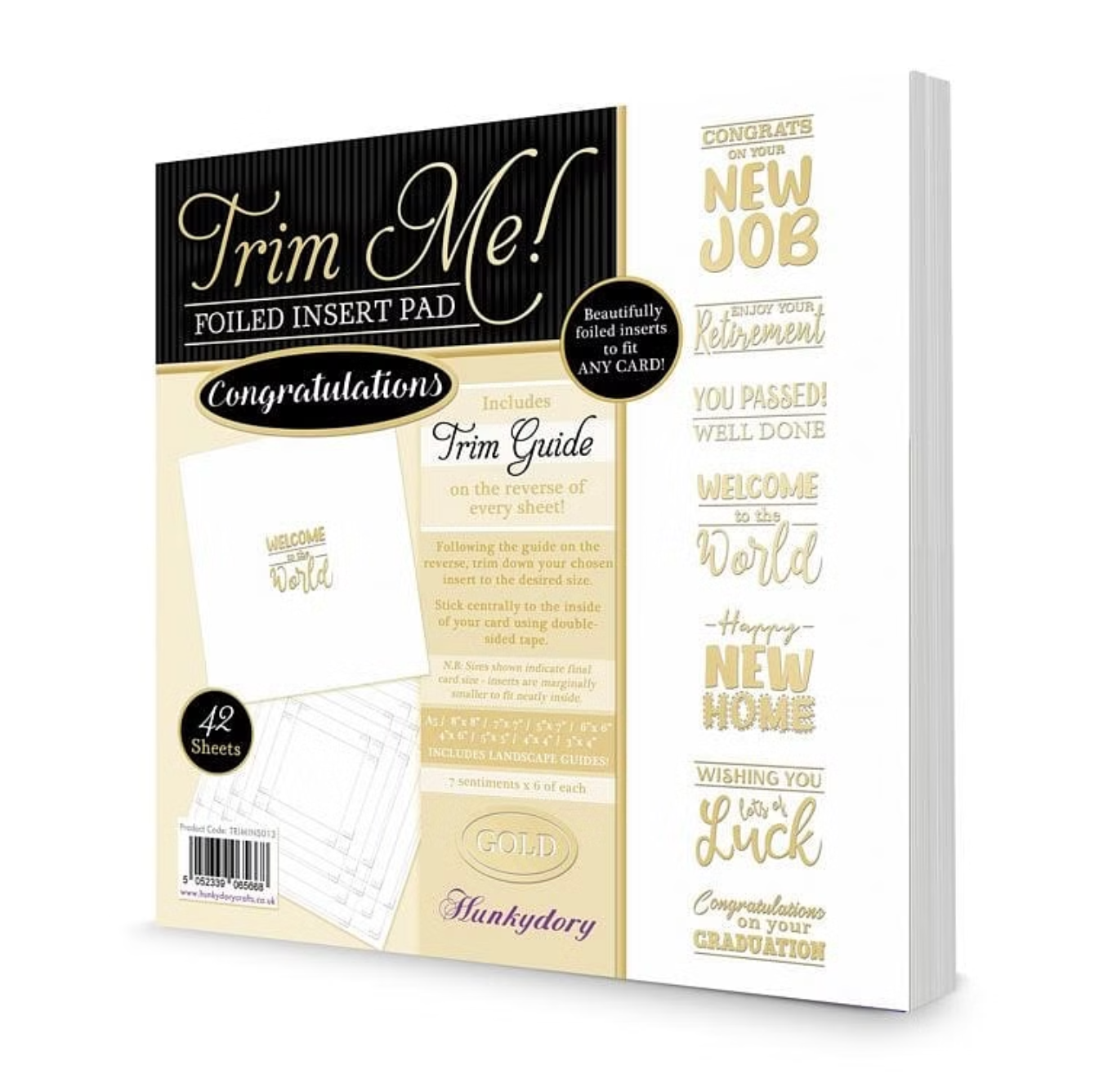 Trim Me! Foiled Insert Pad - Congratulations Gold