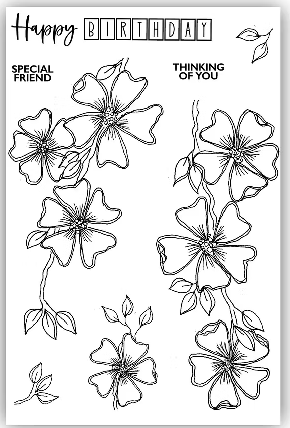 JH1086 Cherry Blossom A6 Stamp Set