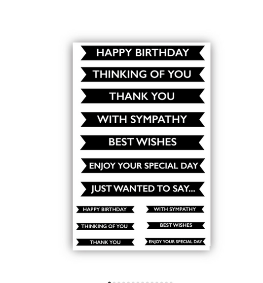 JH1088 Sentiment Banners A6 Stamp Set