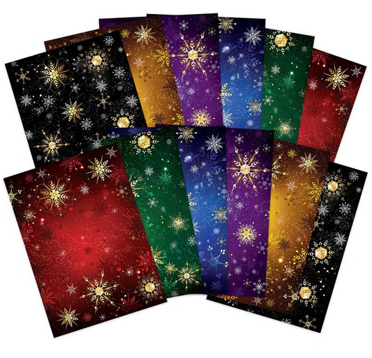 Designer Card Packs - Shimmering Snowflakes