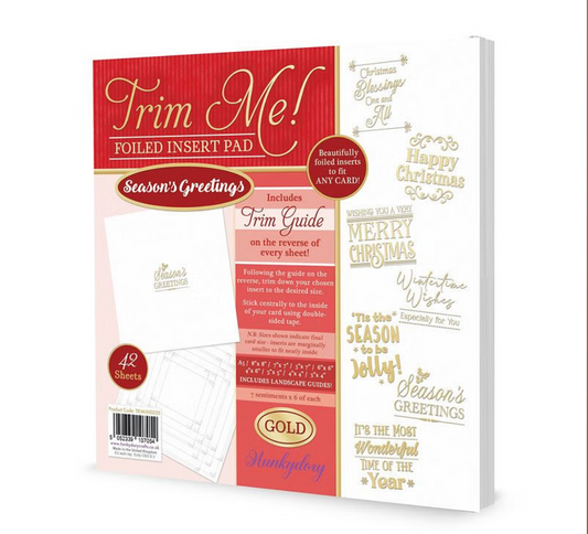 Trim Me! Foiled Insert Pad - Season's Greetings Gold