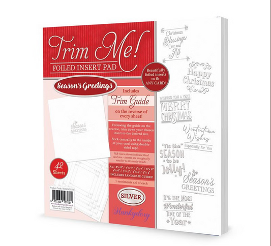 Trim Me! Foiled Insert Pad - Season's Greetings Silver