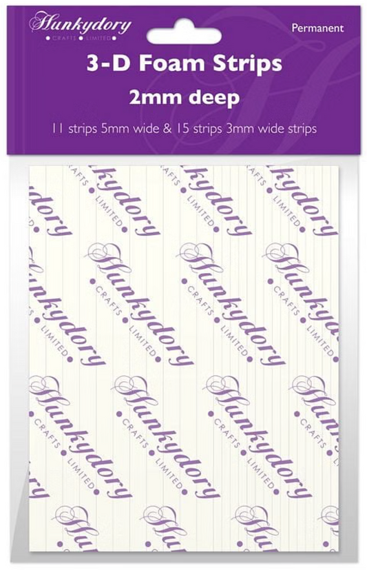 Foam Pads - 2mm Deep - Strips 3mm & 5mm x 138mm