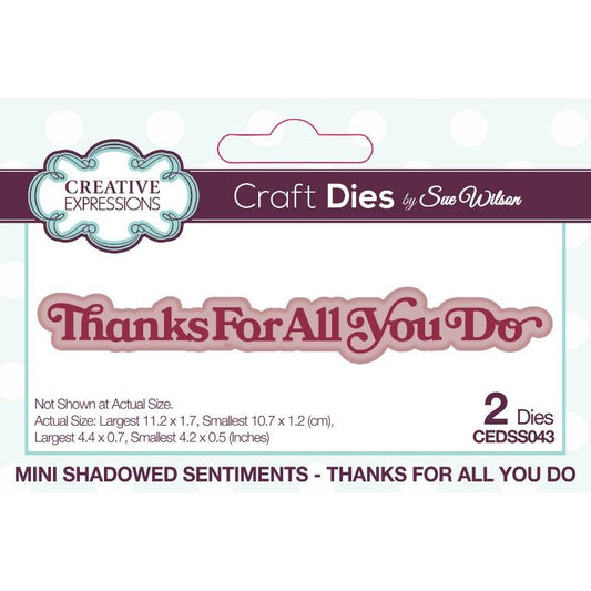 Creative Expressions Sue Wilson Mini Shadowed Sentiments Just For You