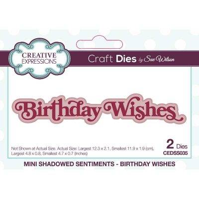 Creative Expressions Sue Wilson Mini Shadowed Sentiments Birthday Wishes