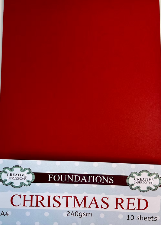 Christmas Red Foundations Card 240gsm A4 10 Sheets
