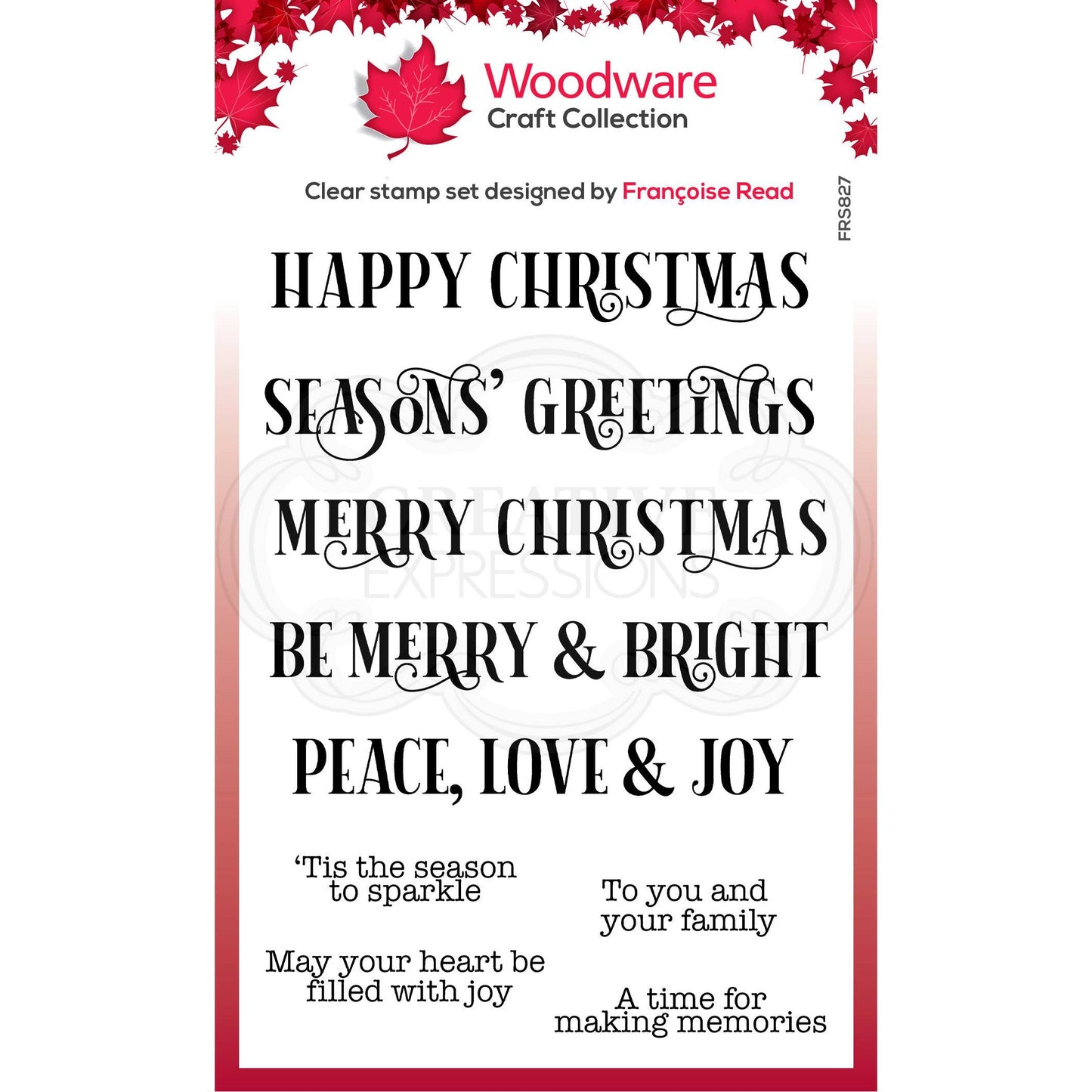Woodware Clear Singles Christmas Sparkle 4 in x 6 in Stamp