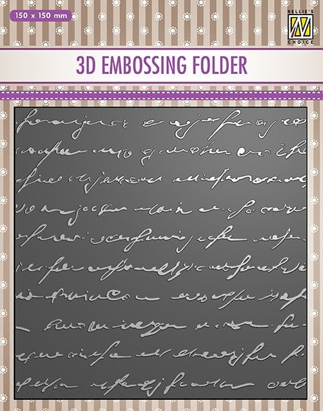 Nellie Snellen 3D Embossing Folder - Writing